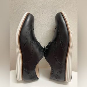 Cole Haan: Black Leather White Sole Women's ØriginalGrand Wingtip Oxford Sneaker